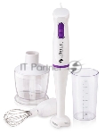 Блендер Centek CT-1318 400Вт, набор: стакан 600мл, чоппер 600 ил, венчик, хром. отделка