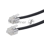 Кабель телефонный аппарат-розетка Cablexpert TC6P4C-5M-BK, 5 м черный