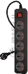 Сетевой фильтр Buro 500UNH-3-BG 3м (5 розеток) черный/серый (коробка)