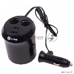 Разветвитель в прикуриватель Harper DP-186 (2 гнезда+2 USB, вход 12/24В, установка в подстаканник)