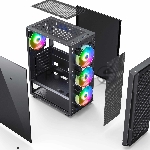 Компьютерный корпус Accord 3338 черный без БП ATX 1xUSB2.0 1xUSB3.0 1xUSB3.1 audio bott PSU, вид 12