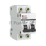 Автоматический выключатель EKF mcb4729-2-40C 2P 40А (C) 4,5кА ВА 47-29 EKF Basic