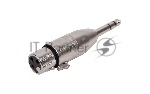 Переходник аудио FORCE CFA-015XLR (F) 3-pin на 1/4" TRS Jack (M) стерео, материал контактных частей медь, покрытие никель, матовый серебристый