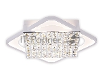 Управляемый светодиодный светильник с хрусталем Ambrella light FA124 WH белый 104W 510*510*110 (ПДУ РАДИО 2.4)