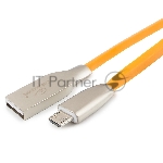 Кабель USB2.0 Cablexpert CC-G-mUSB01O-1M, AM/microB, серия Gold, длина 1м, оранжевый, блистер