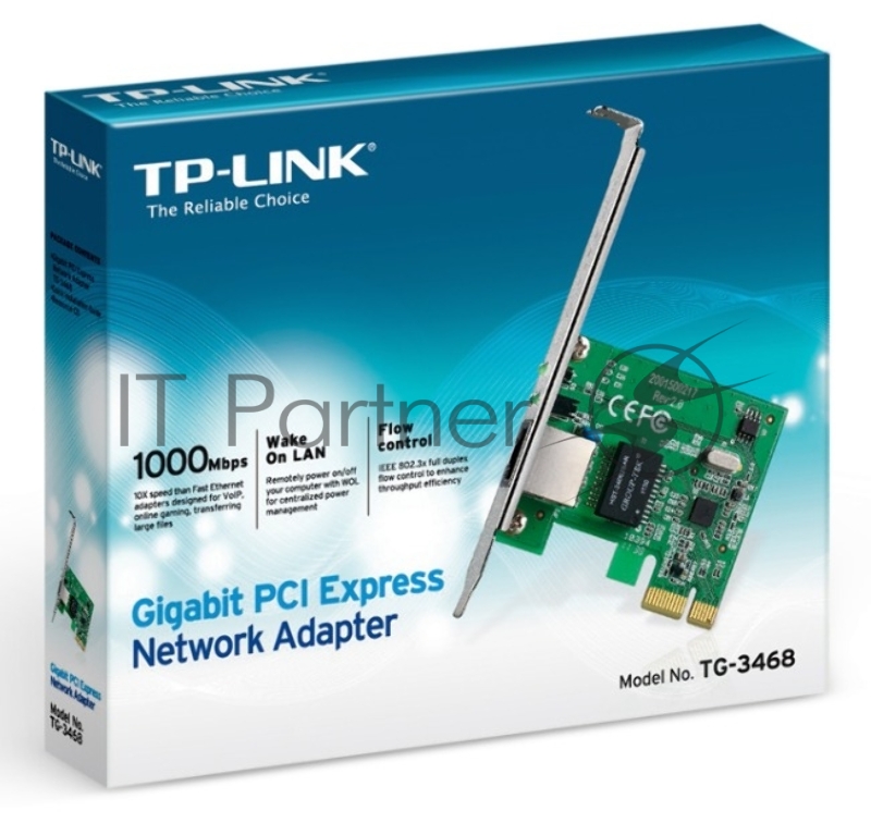 Сетевая карта TP-Link TG-3468 SOHO 32bit Gigabit PCIe, Realtek RTL8168B chipset