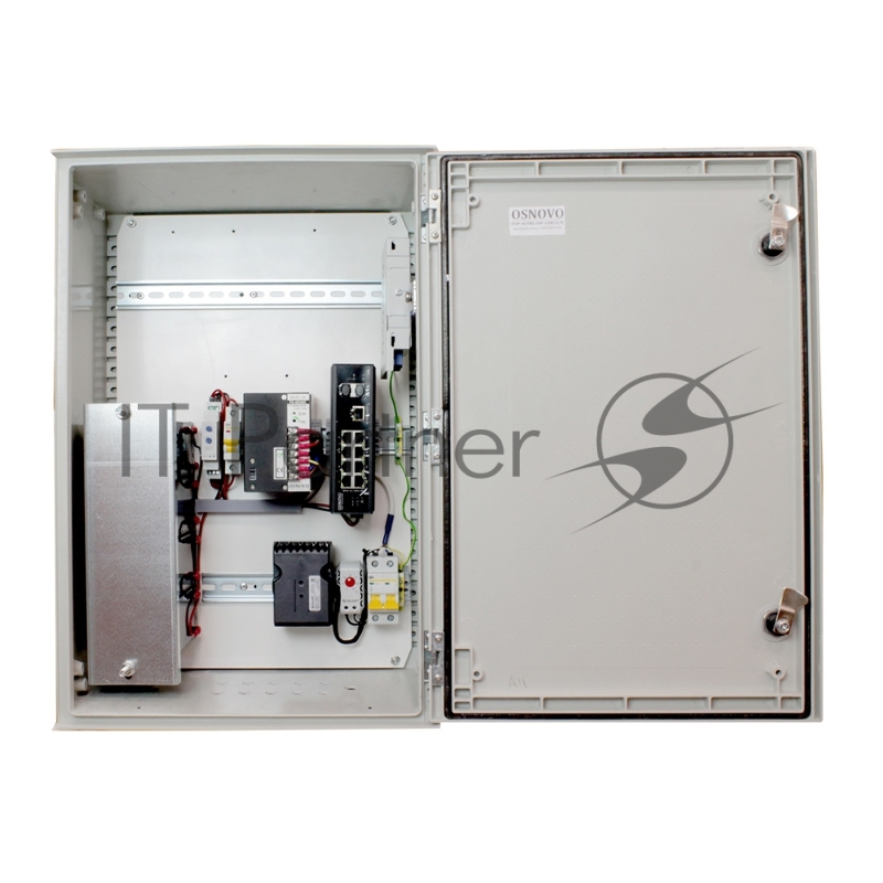 Коммутатор OSNOVO OSP-46TB1(SW-60812/I), 8×100 Мбит/с PoE + 1×1 Гбит/с LAN + 2×1 Гбит/с SFP, неуправляемый