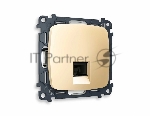 Комплект механизма компьютерной розетки OMEGA Шампань RJ-45(8P8C) CAT6 с шторкой QUANT (OP6120, VM188) MO612010