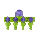 Разветвитель четырёхканальный 1/2"-3/4", регулируемый Palisad