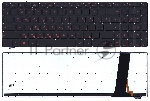 Клавиатура для ноутбука Asus N56 N56V черная с красной подсветкой