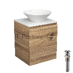 Тумба Bau Dream Blackwood 50 с дверцей, раковина BAU Dream D43, выпуск клик клак, черный