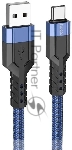 Кабель Hoco U110, USB Type-C (m) - USB (m), 1.2м, MFI, 3A, синий
