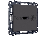 Комплект механизма розетки HDMI 2.0 ALFA Графит мягкое касание 40V/500mA 2.0GHz 5-18Gbit/s QUANT (AP9140, VM222) MA914010