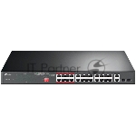 Коммутатор 24-port 10/100Mbps Unmanaged PoE+ Switch with 2 combo RJ-45/SFP uplink ports, metal case, rack mount, 24 802.3af/at compliant PoE+ ports, 2 gigabit combo RJ-45/SFP uplink ports, DIP switches for Extend mode, Isolation mode and Priority mode, up to 25