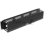 Кабельный организатор с пластиковыми кольцами Hyperline CM-2U-PL-DBL, двухсторонний, 19", 2U