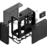 Корпус без блока питания Case HYTE X50 Air, Midi-Tower, no fans, 2xUSB-A 3.2, 1xUSB Type-C, E-ATX, ATX, mATX, mITX Pitch Black