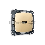 Комплект механизма розетки HDMI 2.0 OMEGA Шампань 40V/500mA 2.0GHz 5-18Gbit/s QUANT (OP6140, VM222) MO614010