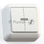Выключатель Кунцево-Электро 2-кл. ОП Оптима 10А IP20 А510-387 с монтажной пластиной с инд. белый