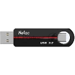 Флешка USB Netac US18 (NT03US18C-128G-32BK), 128Gb, USB 3.2/TypeC, R/W 200/100, черный/красный