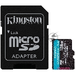 Карта памяти Kingston 128GB microSDXC Canvas Go Plus 170R A2 U3 V30 Card + ADP EAN: 740617301182