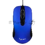Мышь проводная Gembird MOP-400-B синий, 1000 dpi, USB, кнопки - 3