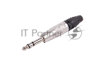Разъем аудио FORCE CFA-0241/4" TRS Jack (M) стерео, материал контактных частей медь, покрытие никель, матовый серебристый/черный