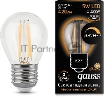 Лампа светодиодная Filament Шар 5W 420lm 2700К Е27 диммируемая LED