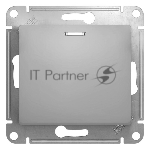 Механизм выключателя 1-кл. СП Glossa 10А IP20 10AX с подсветкой алюм. SchE GSL000313