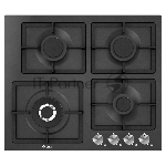 Встраиваемая газовая панель Korting HG 697 CTN / 60x51 см, 4 высокоэффективные конфорки, WOK- сверхмощная конфорка с тройным рядом пламени, автоматический электроподжиг, газ-контроль каждой конфорки, передние металлические переключатели, утопленные чугунные решетки, в комплекте - чугунная подставка WOK и адаптер для кофейника, черная