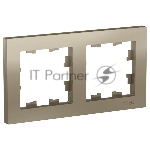Рамка 2-м AtlasDesign универс. шампань SchE ATN000502