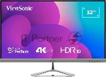 Монитор ViewSonic 31.5" VX3276-4K-MHD-2 серебристый VA LED 16:9 HDMI M/M матовая 350cd 178гр/178гр 3840x2160 60Hz DP 4K 6.9кг