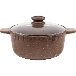 Кастрюля Maunfeld CARMEL MF24CRM01CR, 24 см, 4 л из литого алюминия со стеклянной крышкой