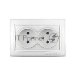 Розетка 2-м СП Севиль 16А IP20 бел. Universal С0102