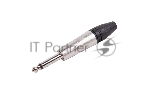 Разъем аудио FORCE CFA-0251/4" TS Jack (M) моно, материал контактных частей медь, покрытие никель, матовый серебристый/черный