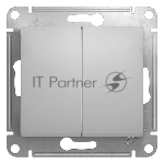 Механизм выключателя 2-кл. СП Glossa 10А IP20 10AX алюм. SchE GSL000351