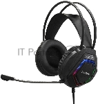 Гарнитура Exegate Cosmos HS-704GL чёрный, проводная, USB, виртуальный звук 7.1, подсветка