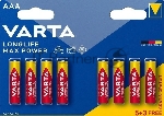 Батарея Varta LongLife Max Power Alkaline LR03 BL5+3 AAA (8шт) блистер, вид 4