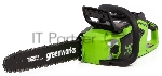 Цепная пила Greenworks GD40CS18 аккум. 1800Вт 2.4л.с. дл.шины:16" (40cm) 1аккум. 8Ач ЗУ (2005807UH)