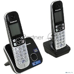 Телефон беспроводной (DECT) Panasonic KX-TG6812RU черный (труб. в компл.:2шт) АОН