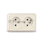 Розетка 2-м ОП Олимп 16А IP20 беж. Universal Б-О0102