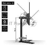 Настольная подставка ExeGate EDM1-3210-11D (для одного монитора 15"-32", VESA 75x75, 100x100, макс. нагрузка 10 кг, наклон -45°/+45°, поворот -45°/+45°, регулировка по высоте, черный)