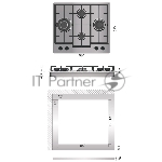 Встраиваемая варочная панель KORTING HG 688 CTX, Crystal, газовая, 60 см, 4 конфорки, WOK, газ-контроль, электроподжиг, цвет нержавеющая сталь