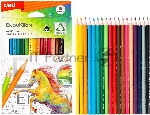 Карандаши цветные Deli EC113-18 Enovation, трехгранный профиль, пластик 18 цветов, коробка с европодвесом (18шт)