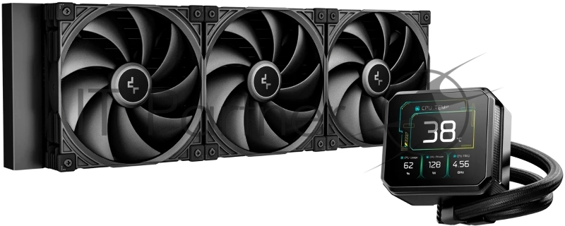 Система водяного охлаждения Deepcool Spartacus 420 ARGB Soc-AM5/AM4/1200/1700/1851 черный 4-pin 32.89dB Al LCD 2647gr Ret (R-SPT420-BKDSMP-G-1)