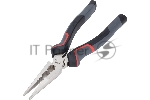 Плоскогубцы удлиненные Deli DL0104 200 мм, Cr-V, эксцентриковый шарнир, антикоррозийное покрытие, трехкомпонентная прорезиненная рукоять