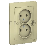 Розетка 2-м СП Blanca 16А 250В без шторок без заземл. беж. SchE BLNRS000027