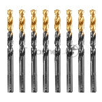 Сверло по металлу, 8,5 мм, HSS-Tin, Golden Tip, 8 шт. Denzel