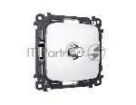 Комплект механизма TV розетки SAT 5-2400MHz 3.5dB OMEGA Белый глянец QUANT (OP1130, VM215) MO113050