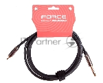 Кабель аудио FORCE FLC-09/21/4" TS Jack - RCA, высококачественный моно, используется для подключения студийных мониторов к аудио интерфейсам, диаметр 6 мм, металлические корпуса, позолоченные разъемы, длина 2 м
