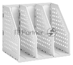 Лоток вертикальный Deli 79003Gray 3 отд. складной A5 200х150х180мм серый, пластик, вид 4
